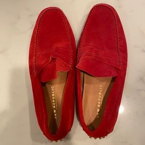Mens Red suede loafers size US 10 EUR43
